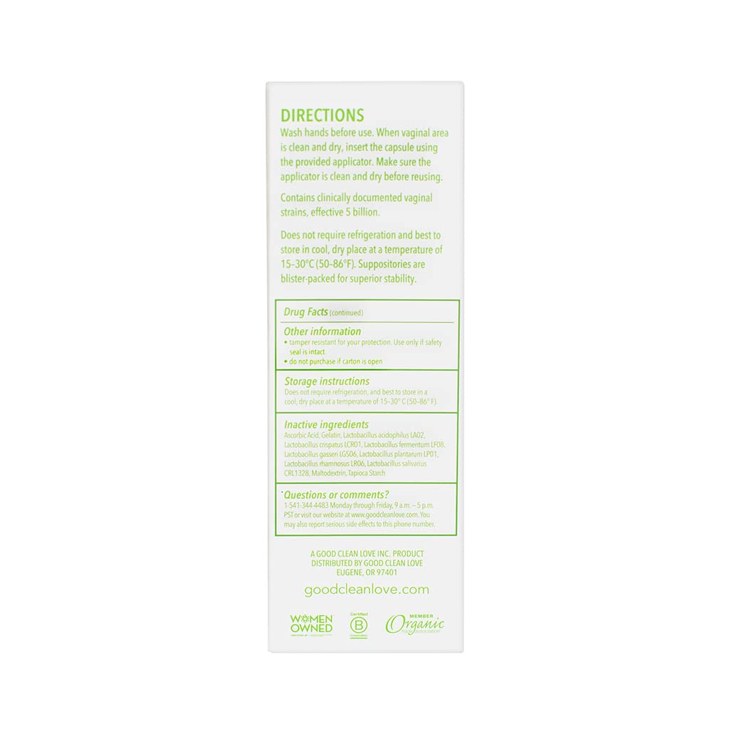 Good Clean Love BiopHresh Vaginal Homeopathic Suppository, Bacterial Vaginosis Treatment for Women Good Clean Love Au supplements