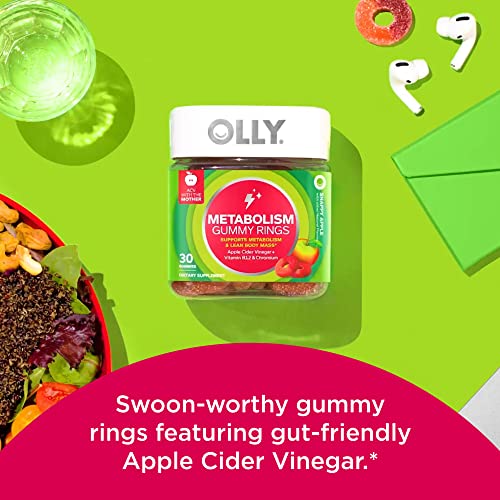 OLLY Metabolism Gummy Rings, Apple Cider Vinegar, Vitamin B12, Chromium, Energy and Digestive Health OLLY Au supplements