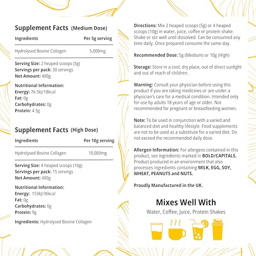 100% Pure Hydrolysed Collagen Peptides Powder - 400g Tub | Halal & Grass-Fed Bovine Collagen CLN Labs Au supplements