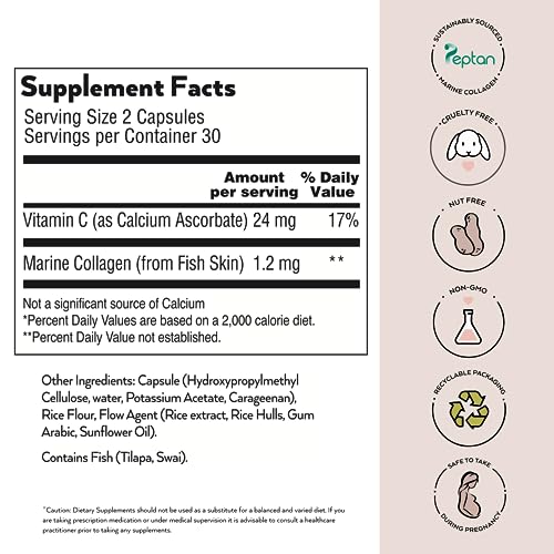 Simone Thomas Wellness, SkinQuencher Marine Collagen with Vitamin C, Food Supplement 60 Capsules Simone Thomas Wellness Au supplements