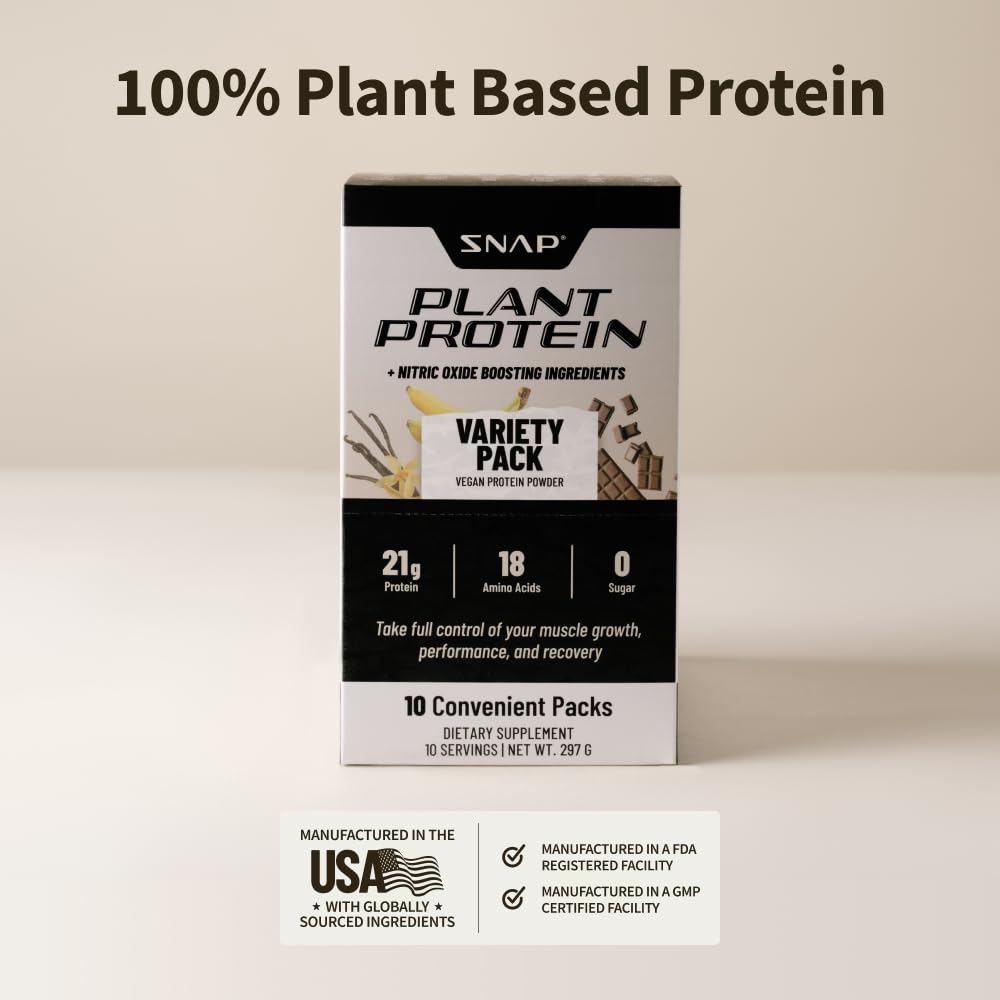 Snap Supplements 100% Plant Based Protein Powder Stick Packs with Nitric Oxide Booster Snap Supplements Au supplements