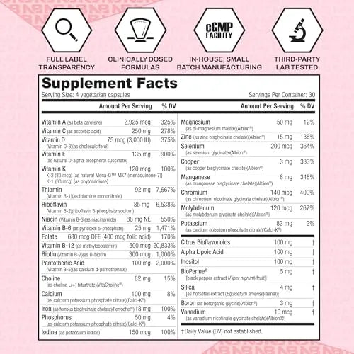 NutraBio Multisport for Women - Womens MultiVitamin - 33 Vitamins, Minerals, Micronutrients - Rich in Antioxidants NutraBio Au supplements