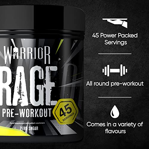 Warrior - RAGE Pre Workout Powder – Lightnin’ Lemonade 392g, WA-RG-045-01 Warrior Au supplements