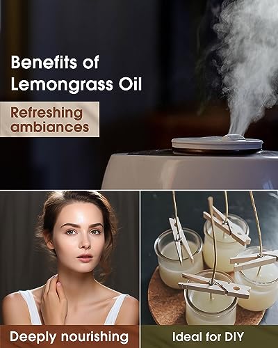 NATURE HUE Lemongrass Essential Oil - 10 mL (1/3 oz) - Pure, Natural, Therapeutic Grade NATURE HUE Au supplements