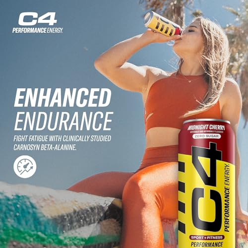 C4 Energy Carbonated Zero Sugar Energy Drink, Pre Workout Drink + Beta Alanine, Midnight Cellucor Au supplements