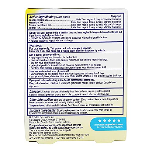 AZO Yeast Plus Tablets 60 ea (Pack of 6) - Packaging May Vary AZO Au supplements