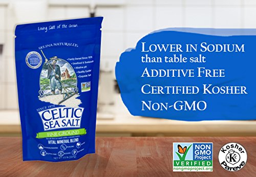 Celtic Sea Salt, Fine Ground, 8 Ounce, 0.5 Pound (Pack of 1) Celtic Sea Salt Au supplements