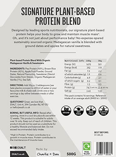 EXALT Vegan Protein Powder - 100% Plant-Based – Gluten Free - Keto Friendly EXALT Au supplements