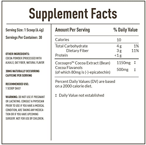 CocoaVia Cardio Health Cocoa Powder, 60 Servings, 500mg Cocoa Flavanols CocoaVia Au supplements