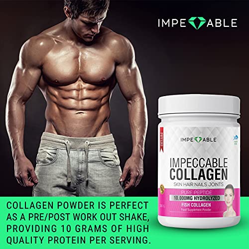 IMPECCABLE Collagen Premium 10.000 mg Pure peptide hydrolyzed Marine Collagen Powder Impeccable Au supplements