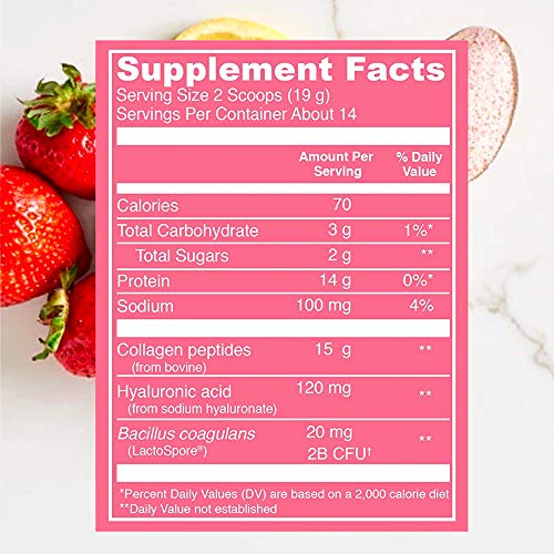 Vital Proteins Beauty Collagen (Strawberry Lemon, Canister) - 120mg of Hyaluronic Acid Vital Proteins Au supplements