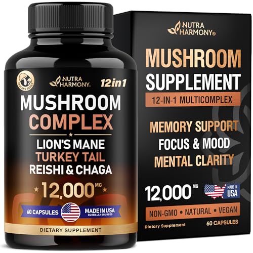 Mushroom Supplement - Organic Lion's Mane | Turkey Tail | Chaga | Cordyceps | Reishi NUTRAHARMONY Au supplements
