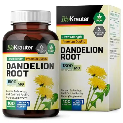 BIO KRAUTER Dandelion Root Capsules - Organic Dandelion Root Supplement - Vegan BIO KRAUTERAU supplements