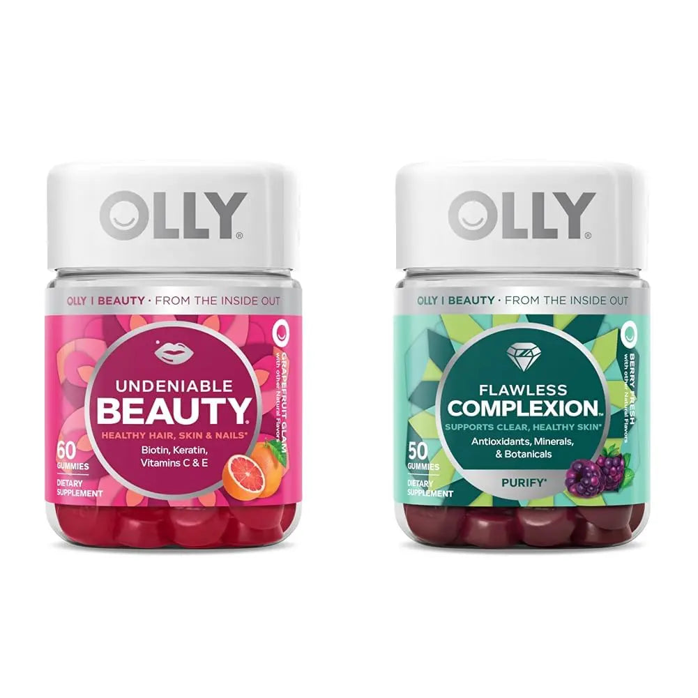 OLLY Undeniable Beauty Gummy & Flawless Complexion Gummy, Clear and Healthy Skin Support, Vitamins E, A, Zinc, Chewable Supplement, Berry - 50 Count (Pack of 1) OLLY Au supplements
