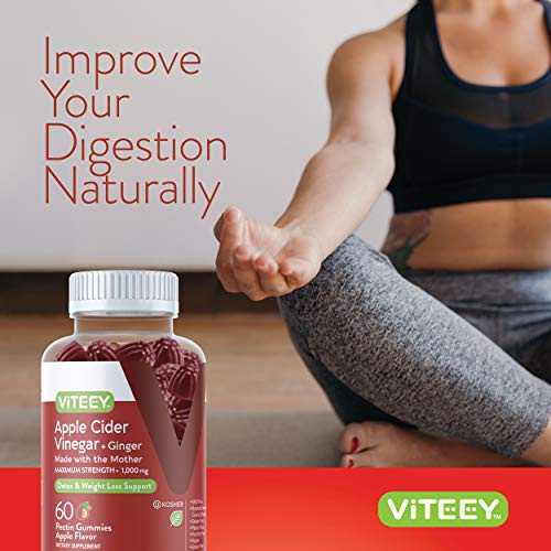 Apple Cider Vinegar Gummies 1,000mg Plus Ginger, ACV with The Mother, Detox Cleanse Viteey Au supplements