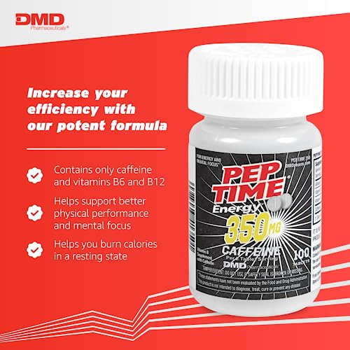 PEPTIME Energy Tablets, Vitamin B6 and B12 Caffeine Pills, 350 mg Caffeine PEPTIME Energy Au supplements