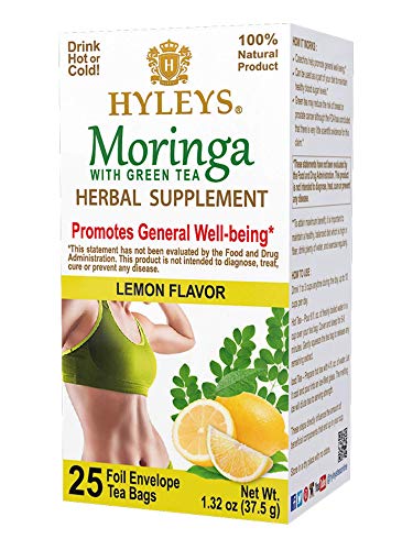 Hyleys Tea Moringa Oleifera with Lemon Flavor - 25 Tea Bags (Miracle Tree Tea) HYLEYS Au supplements