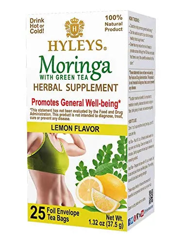 Hyleys Tea Moringa Oleifera with Lemon Flavor - 25 Tea Bags (Miracle Tree Tea) HYLEYS uk supplements