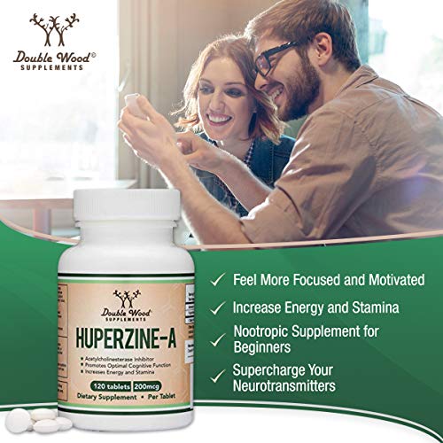 Huperzine A 200mcg (Third Party Tested) Manufactured in The USA, 120 Tablets, Brain Double Wood Supplements Au supplements