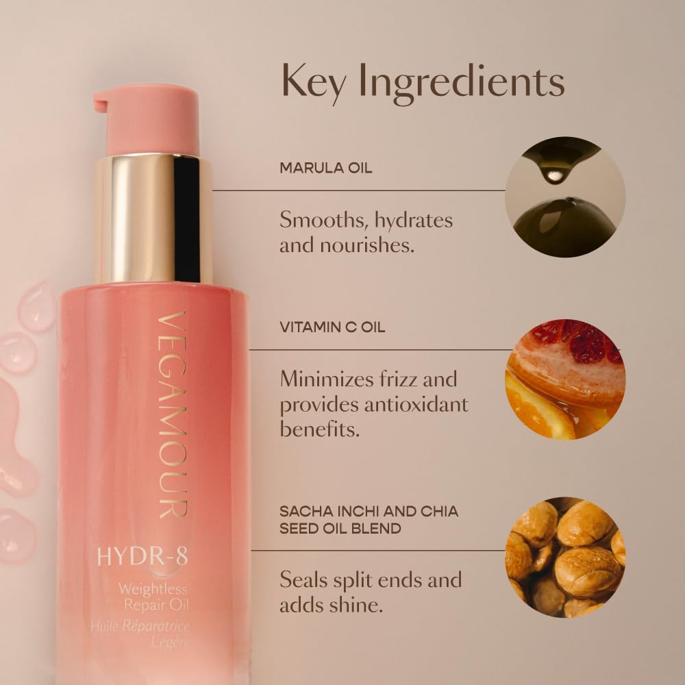 Vegamour GRO and Shine Kit Includes GRO Hair Serum & HYDR-8 Weightless Repair Oil for Fine or Thinning Hair VEGAMOUR Au supplements