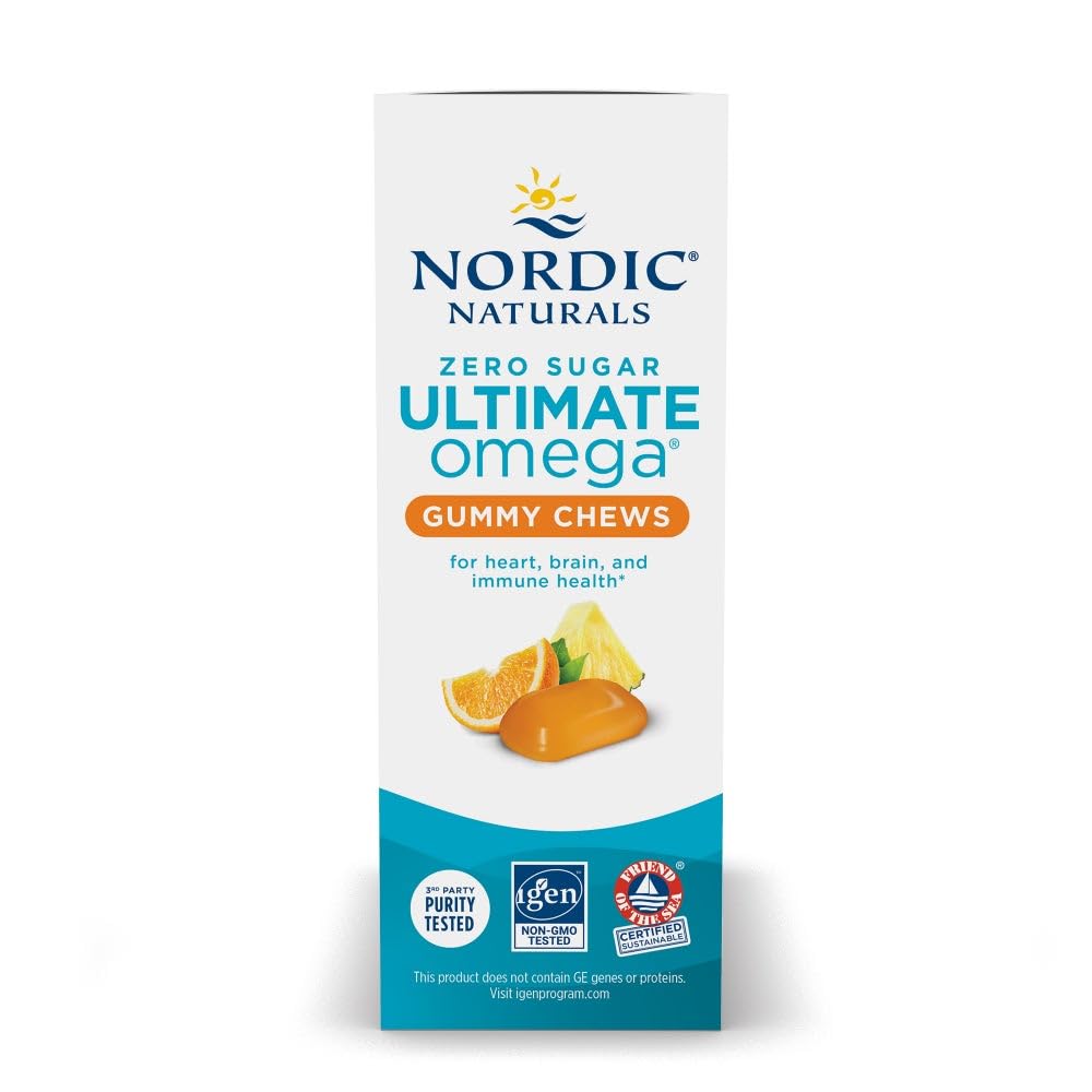 Nordic Naturals Zero Sugar Ultimate Omega Gummy Chews - Tropical Fruit - 54 Gummy Chews - Non GMO - Optimal Wellness - 27 Servings Nordic Naturals Au supplements