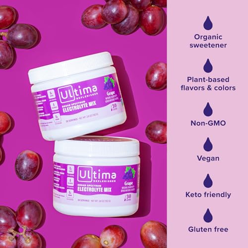 Ultima Replenisher Daily Electrolyte Drink Mix – Grape, 30 Servings – Hydration Powder Ultima Replenisher Au supplements