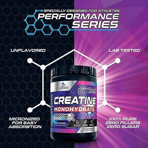 Micronized Creatine Monohydrate Powder - 100% Pure Unflavored Creatine Powder Nature's Nutrition Au supplements