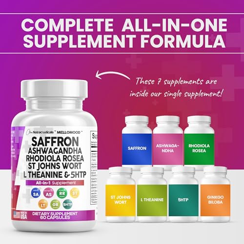 Clean Saffron Supplements with Ashwagandha 8000mg - Mood Support with L-Theanine Clean Nutraceuticals Au supplements