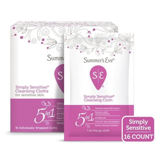 Summer's Eve Feminine Cleansing Cloths | Sensitive Skin | 16 Each | Pack of 2 Pink Rhyme Au supplements