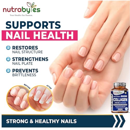 High Strength Marine Collagen 2400mg with Hyaluronic Acid 100mg, Biotin, Vitamin C, D3, B12 and Silica NUTRABYTES Au supplements