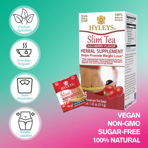 Hyleys Slim Tea Goji Berry Flavor - Weight Loss Herbal Supplement Cleanse and Detox Hyleys Tea Au supplements