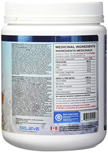 BELIEVE Pump Addict Ultimate Pre-Workout and Energy Formula Sour Peach, 550 g Believe Au supplements