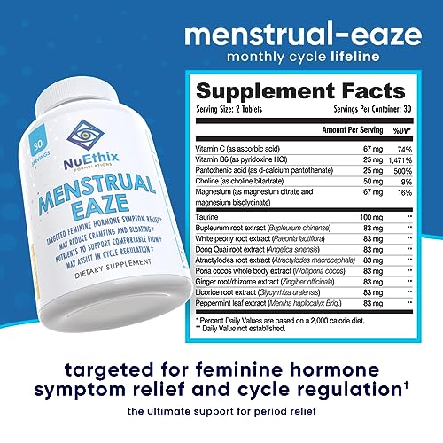 NuEthix Formulations Menstrual Eaze Dietary Supplement, Targeted Feminine Hormone Symptom Relief NuEthix Formulations Au supplements