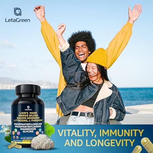 LetaGreen Organic Lions Mane Supplement Capsules - 120 Real Mushrooms Lion's Mane LetaGreen Au supplements