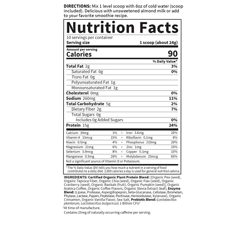 Garden of Life Organic Plant Protein Smooth Coffee Powder, 10 Servings - Vegan Garden of Life Au supplements