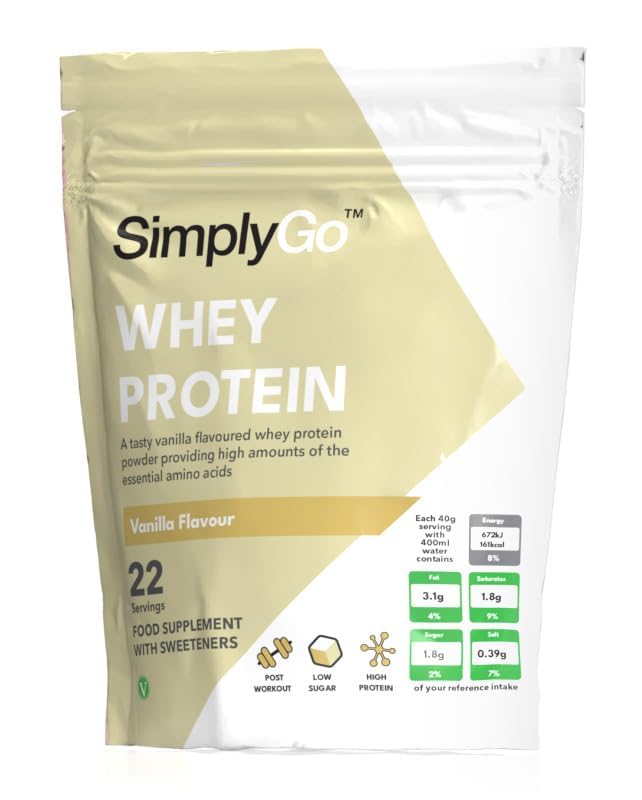 SimplyGo Whey Protein Powder | 900g | Simply Add 30g to Water, Juice or Shakes Simply Supplements Au supplements