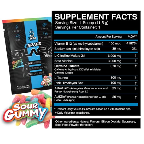 eFlow Nutrition ENRAGE Black Preworkout Sample Packs - Travel Packs - High Stim Energy eFlow Nutrition Au supplements