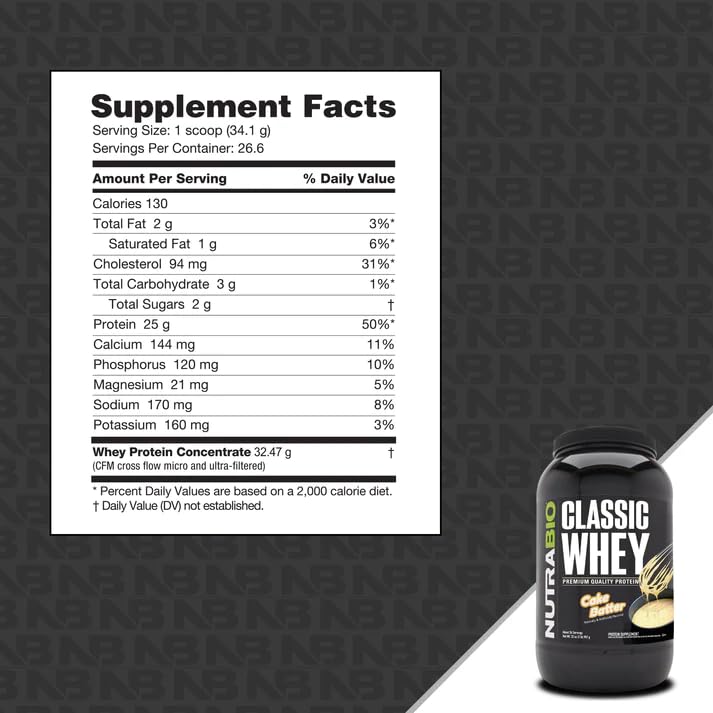 NutraBio Classic Whey Protein Powder- 25G Protein Per Scoop - Full-Spectrum Amino NutraBio Au supplements