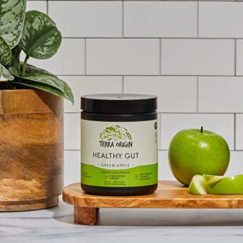 Healthy Gut Green Apple | 30-Servings with L-Glutamine, Zinc, Glucosamine, Slippery TERRA ORIGIN Au supplements