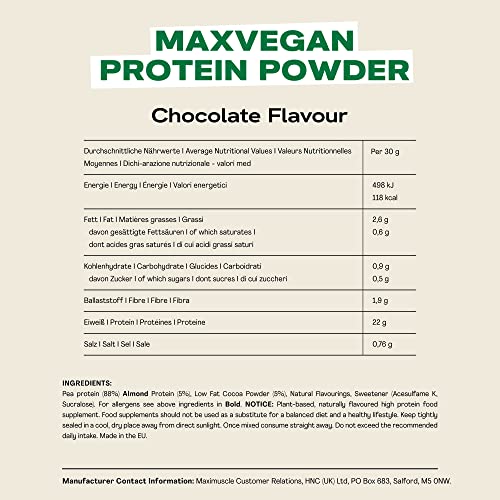 MaxiNutrition - MaxVegan Protein Powder, Chocolate - Plant Based Protein Food Supplement MaxiNutrition Au supplements