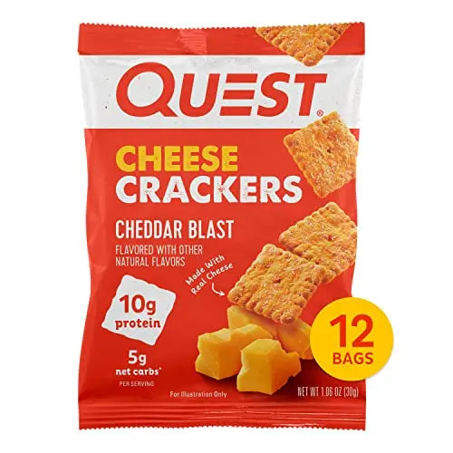 Quest Nutrition Cheese Crackers, Cheddar Blast, High Protein, Low Carb, Made with Real Cheese Quest NutritionAU supplements