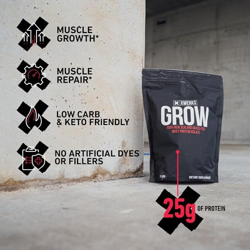 Xwerks Grow 100% New Zealand Grass-Fed Whey Protein - 25g of Pure Isolate Protein Xwerks Au supplements