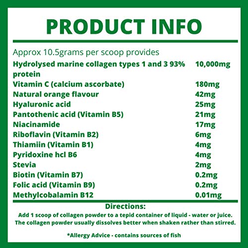 Collagen Powder Marine Supplement | Hydrolyzed Protein peptides with Hyaluronic Acid Vitamin C Biotin etc for Women Men Pure Food Supplements Au supplements