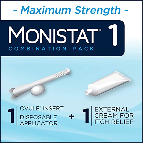 Monistat 1 Day Yeast Infection Treatment for Women, 1 Miconazole Ovule Insert & External Monistat Anti-Itch