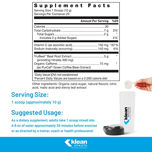 Klean ATHLETE Pre-Workout | Unique Formula with Beet Root Extract, Vitamin C, and Organic Klean ATHLETE Au supplements
