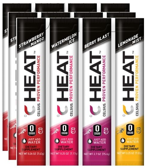 Celsius Heat On-The-Go Performance Energy Powder Stick Variety Packets Heath Secret Au supplements