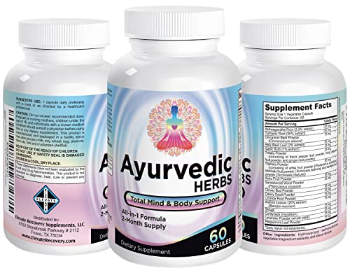 Ayurvedic Herbs (All-in-1) Supplement 2-Month Supply - Ayurveda Mind, Body & Spirit Herb Elevate Recovery Supplements Au supplements