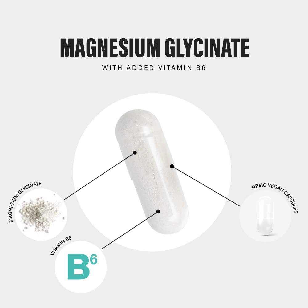 Magnesium Glycinate Supplements & Vitamin B6 - 120 High Strength Capsules SS Sport Supplies Au supplements
