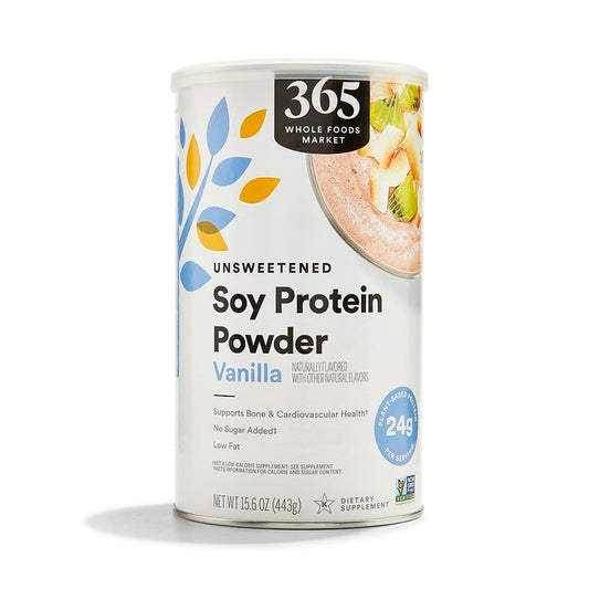 365 by Whole Foods Market, Soy Protein Powder, Unsweetened Vanilla Flavor, 15.63 oz 365 by Whole Foods MarketUS supplements
