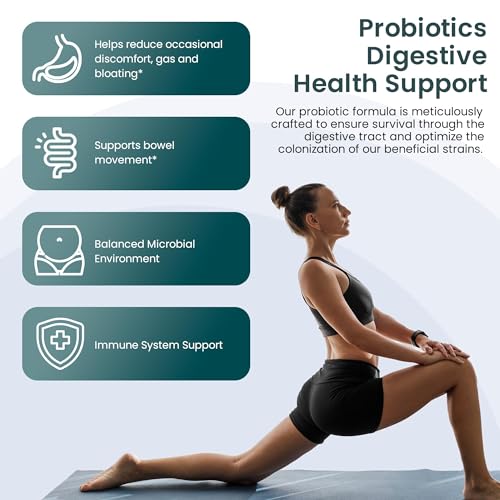 UpNourish Probiotics - 200 Billion CFUs, 15 Strains, Prebiotics & Enzymes - 60 Vegan Cap UpNourish Au supplements